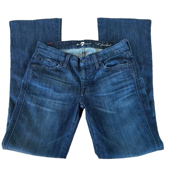 7 for all Mankind A Pocket Dark Wash Jeans Dark Wash Size 27 GUC READ - Picture 4 of 11